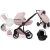 Mama Kiddies Stars 3-în-1 cărucior multifuncțional culoarea roz cu accesorii + Cadou