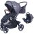 Mama Kiddies Luxury Travel System  babakocsi babahordozóval szürke színben + ajándék lábzsák